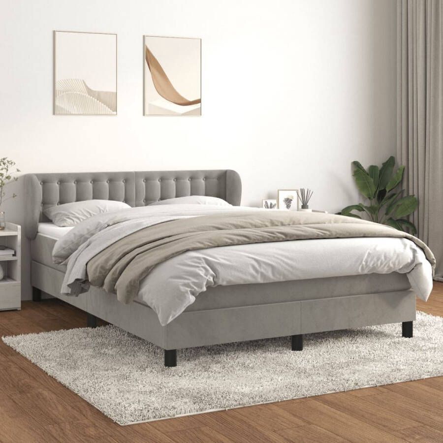 The Living Store Boxspringbed fluweel 193x147x78 88 cm met verstelbaar hoofdbord pocketvering matras middelharde ondersteuning huidvriendelijk topmatras Boxspringbed Fluweel Bed Slaapcomfort Boxspring Tweepersoonsbed - Foto 3