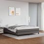 The Living Store Boxspring met matras kunstleer grijs 180x200 cm Boxspring Boxsprings Bed Slaapmeubel Boxspringbed Boxspring Bed Tweepersoonsbed Bed Met Matras Bedframe Ledikant Bedden - Thumbnail 2