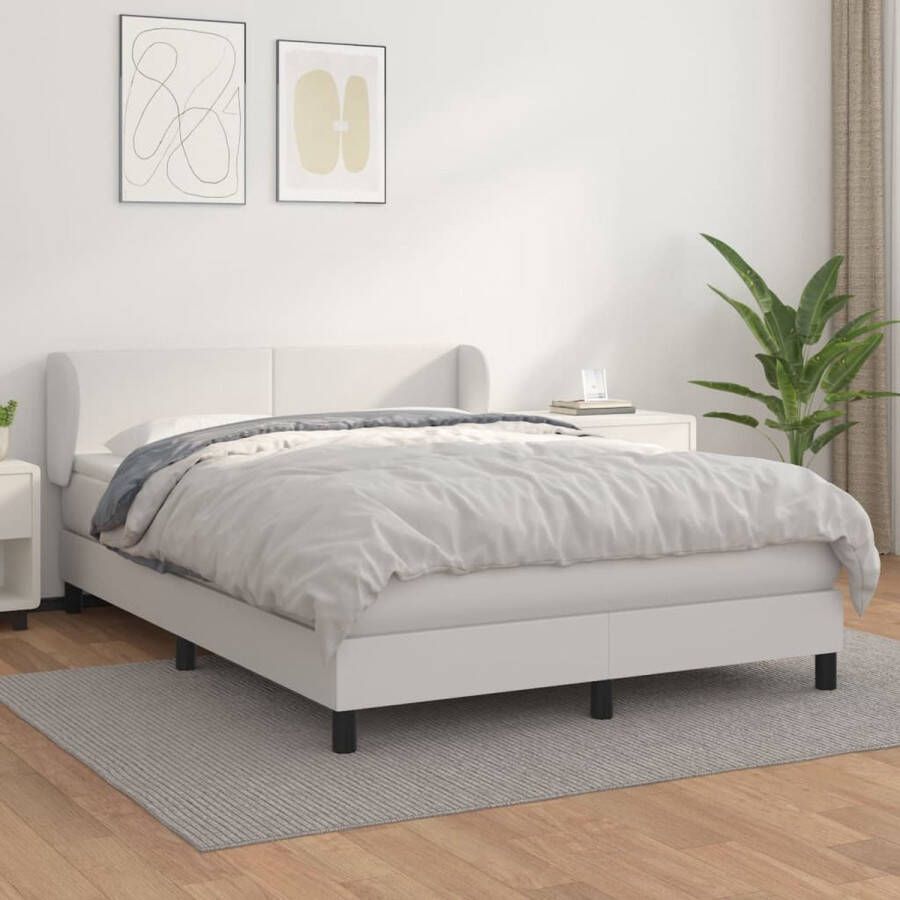 The Living Store Boxspringbed Kunstleer Pocketvering Middelharde ondersteuning 193x147x78 88 cm Boxspringbed Kunstleder Bed Pocketveer Matras Middelhard Matras Tweepersoons Bed