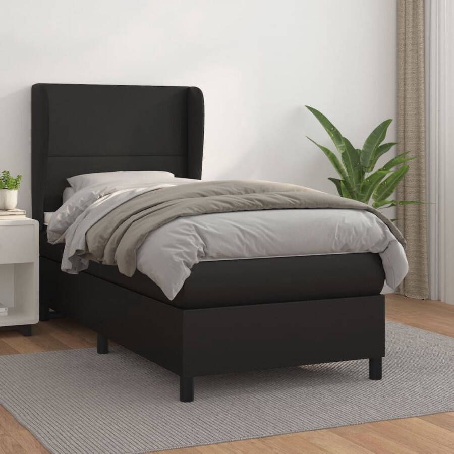 The Living Store Boxspringbed Kunstleer Pocketvering Middelhard Huidvriendelijk Boxspring Kunstleder Bed Boxspring Frame Tweepersoons Bed King Size Bed - Foto 2