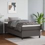 The Living Store Boxspring met matras kunstleer grijs 80x200 cm Boxspring Boxsprings Bed Slaapmeubel Boxspringbed Boxspring Bed Eenpersoonsbed Bed Met Matras Bedframe Ledikant Bedden - Thumbnail 2