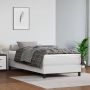 The Living Store Boxspring met matras kunstleer wit 100x200 cm Boxspring Boxsprings Bed Slaapmeubel Boxspringbed Boxspring Bed Eenpersoonsbed Bed Met Matras Bedframe Ledikant Bedden - Thumbnail 2