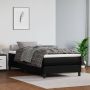 The Living Store Boxspring met matras kunstleer zwart 90x200 cm Boxspring Boxsprings Bed Slaapmeubel Boxspringbed Boxspring Bed Eenpersoonsbed Bed Met Matras Bedframe Ledikant Bedden - Thumbnail 2