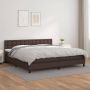 The Living Store Boxspringbed Kunstleren Bedframe bruin 203 x 200 x 78 88 cm Pocketvering matras Huidvriendelijk topmatras - Thumbnail 3