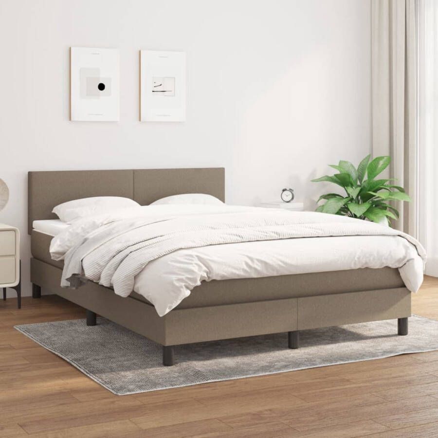 The Living Store Boxspringbed Pocketvering 140x200 cm Taupe