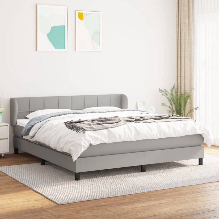 The Living Store Boxspringbed Pocketvering 180x200 cm Lichtgrijs Duurzaam materiaal Boxspringbed Pocketvering Slaapcomfort Licht Grijs Duurzame Materialen - Foto 2