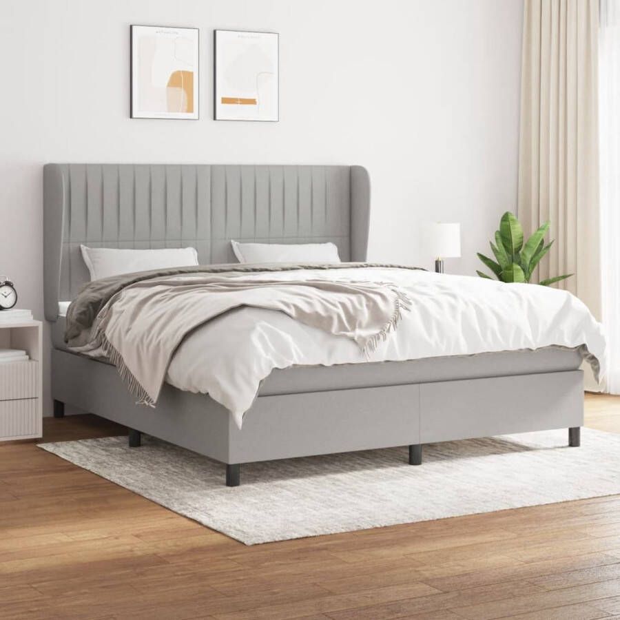 The Living Store Boxspringbed Pocketvering 180x200 cm Middelharde ondersteuning Boxspringbed Boxspring Tweepersoonsbed Slaapcomfort Pocketvering - Foto 2
