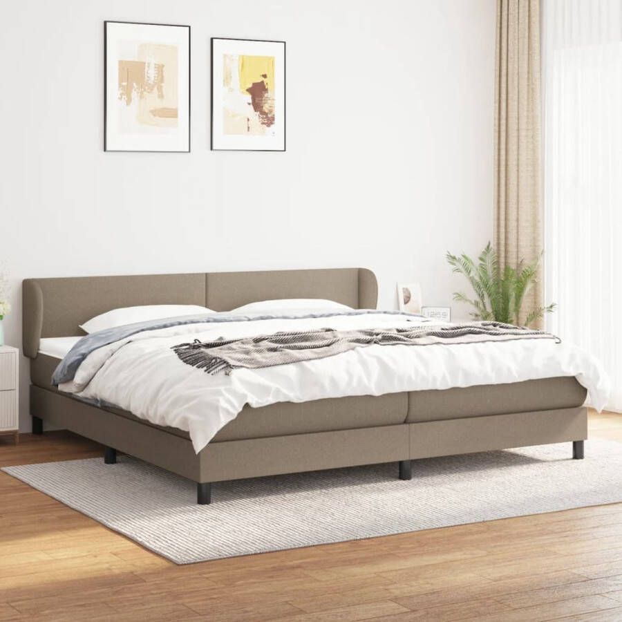 The Living Store Boxspringbed Pocketvering 203x203x78 88 cm Taupe Boxspringbed Pocketvering Tweepersoonsbed Taupe Boxspring - Foto 2