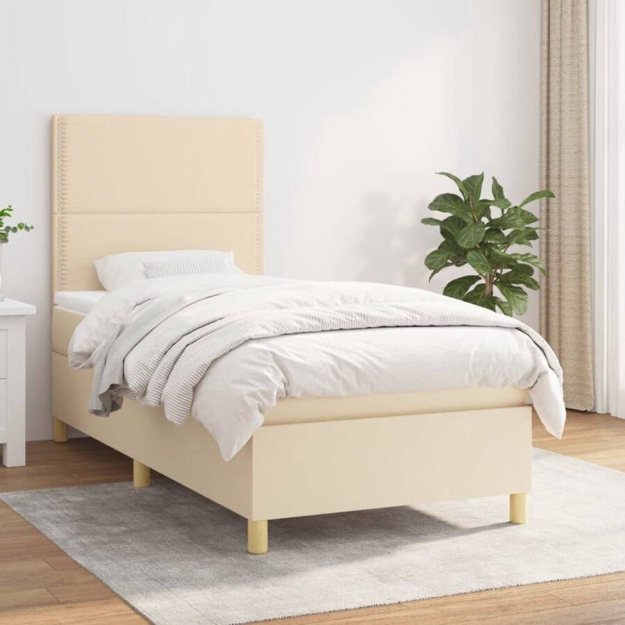 The Living Store Boxspringbed Pocketvering 80x200 Duurzaam en comfortabel Boxspringbed Pocketveer Matras Comfortabel Bed Duurzaam Bed Hoofdboard