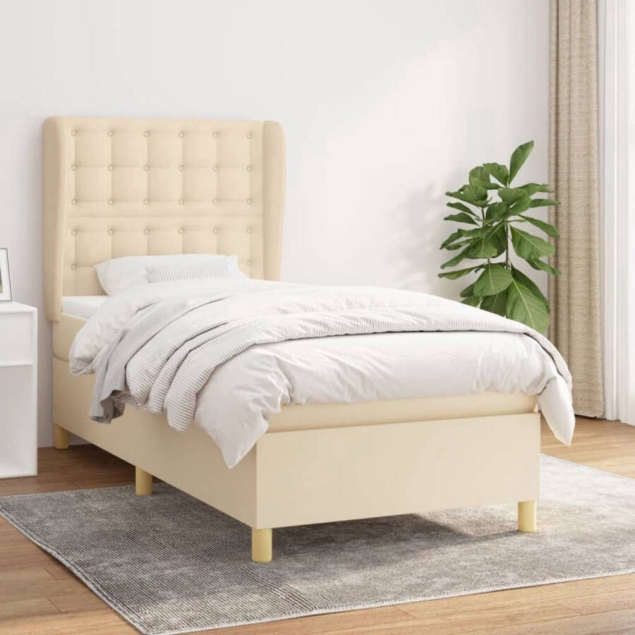 The Living Store Boxspringbed Pocketvering matras Middelharde ondersteuning Huidvriendelijk topmatras 193 x 93 x 118 128 cm Boxspringbed Boxspring Slaapkamer Meubels Tweepersoonsbed Pocketvering Matras - Foto 2