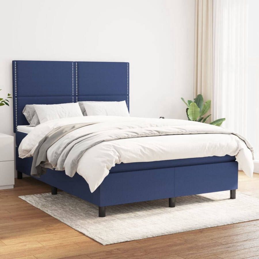 The Living Store Boxspringbed Pocketvering Matras Middelharde Ondersteuning Huidvriendelijk Topmatras 193x144x118 128cm Boxspringbed Slaapkamerinrichting Tweepersoonsbed Pocketveermatras Medium Hard