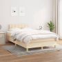 The Living Store Boxspring met matras stof crèmekleurig 120x200 cm Boxspring Boxsprings Bed Slaapmeubel Boxspringbed Boxspring Bed Tweepersoonsbed Bed Met Matras Bedframe Ledikant Bedden - Thumbnail 1