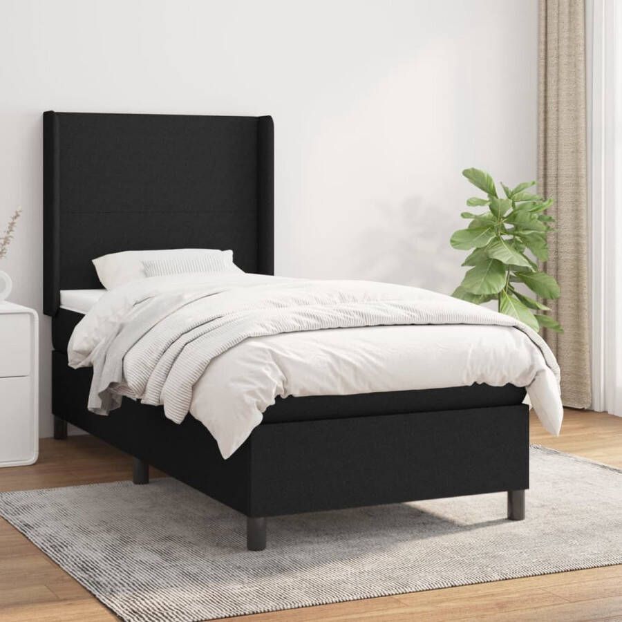 The Living Store Boxspringbed Pocketvering matras Middelharde ondersteuning Huidvriendelijk topmatras 203x100x118 128 cm Boxspringbed Boxspring Tweepersoonsbed Stapelbed Bed Frame