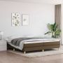 The Living Store Boxspring met matras stof donkerbruin 200x200 cm Boxspring Boxsprings Bed Slaapmeubel Boxspringbed Boxspring Bed Tweepersoonsbed Bed Met Matras Bedframe Ledikant Bedden - Thumbnail 2