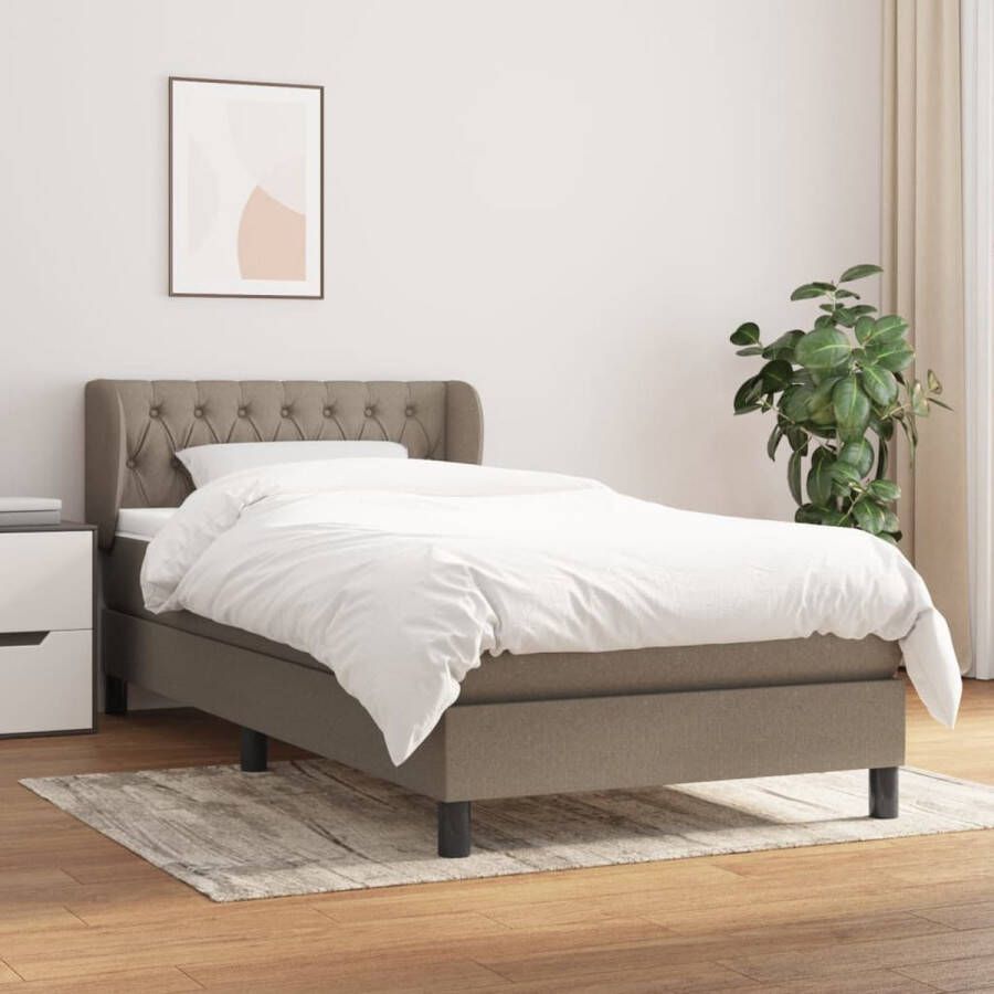 The Living Store Boxspringbed Pocketvering Middelharde ondersteuning 193 x 93 x 78 88 cm Taupe Boxspringbed Pocketvering Middelhard Boxspring Tweepersoonsbed - Foto 2