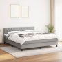 The Living Store Boxspring met matras stof lichtgrijs 160x200 cm Boxspring Boxsprings Bed Slaapmeubel Boxspringbed Boxspring Bed Tweepersoonsbed Bed Met Matras Bedframe Ledikant Bedden - Thumbnail 2