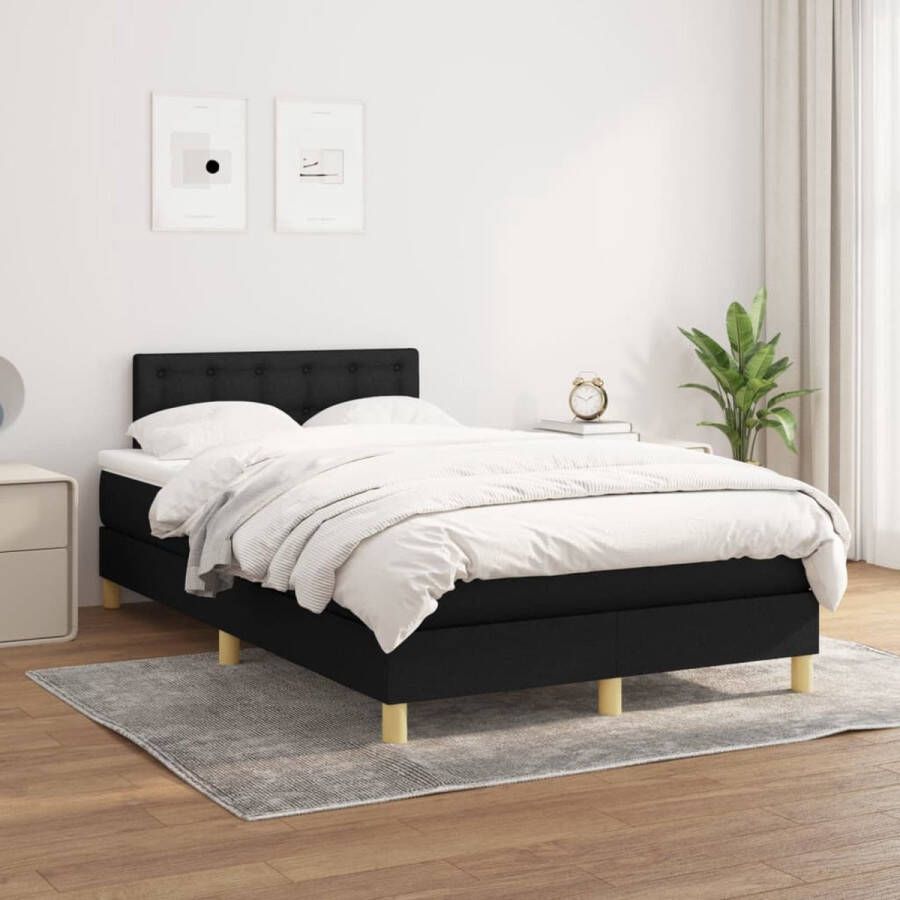 The Living Store Boxspringbed Zwart 203 x 120 x 78 88 cm Pocketvering matras Middelharde ondersteuning Huidvriendelijk topmatras Montagehandleiding 1 x bedframe 1 x hoofdeind 1 x matras 1 x topmatras
