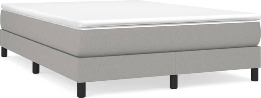 The Living Store Boxspringframe stof lichtgrijs 140x190 cm Boxspringframe Boxspringframes Bed Ledikant Slaapmeubel Bedframe Bedbodem Tweepersoonsbed Boxspring Bedden Ledikanten - Foto 2