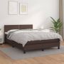 The Living Store Boxspring met matras kunstleer bruin 140x200 cm Boxspring Boxsprings Bed Slaapmeubel Boxspringbed Boxspring Bed Tweepersoonsbed Bed Met Matras Bedframe Ledikant Bed Met Hoofdbord - Thumbnail 2