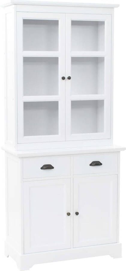 The Living Store Buffetkast met 4 deuren 80x40x180 cm MDF en grenenhout Buffetkast Dressoir Opbergruimte Keukenopslag Woonaccessoires - Foto 2