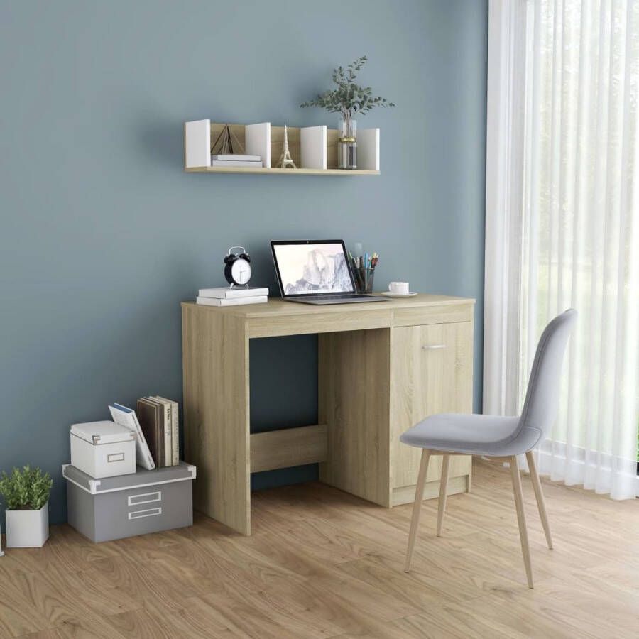 The Living Store Bureau 100 x 50 x 76 cm Sonoma Eiken - Foto 2