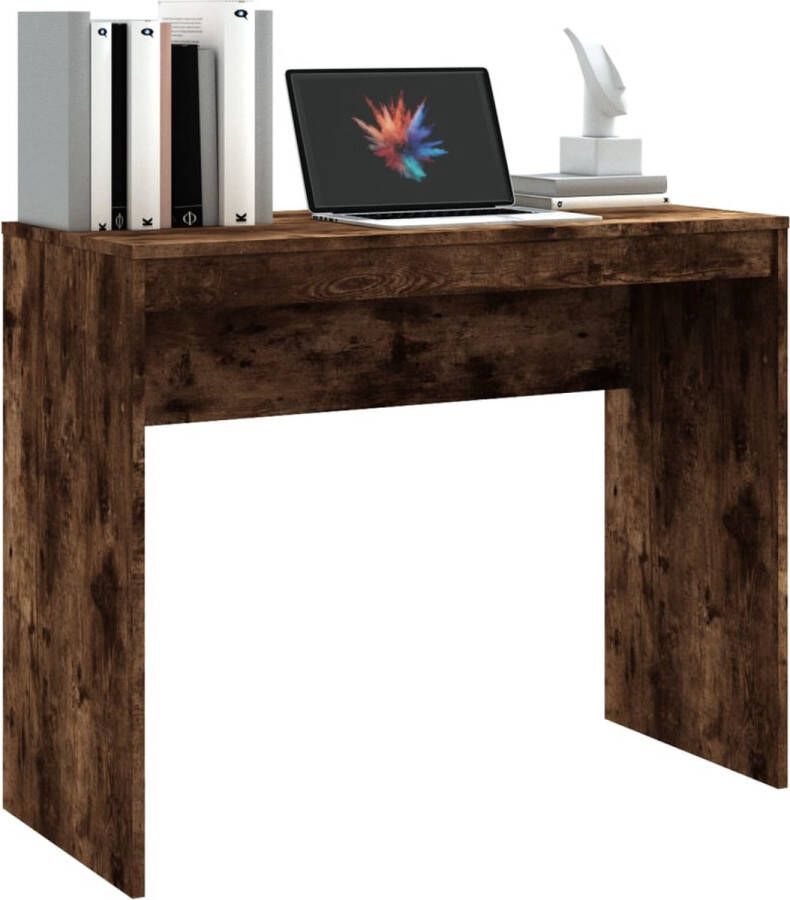 The Living Store Bureau Gerookt Eiken 90 x 40 x 72 cm Praktisch en Modern Kantoormeubel Bureau Werkblad Houten Bureau Modern Bureau - Foto 3