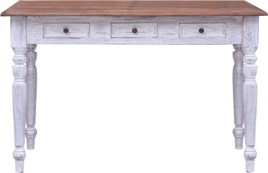 The Living Store Bureau Hout 117x57x75 cm 3 lades - Foto 1