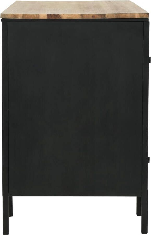 The Living Store Bureau Industrieel 120x50x76 cm Zwart Natuurlijk hout Massief vurenhouten blad en stalen frame Kantoormeubel Industrieel Bureau Houten Bureau Zwarte Bureau Bureaublad - Foto 2