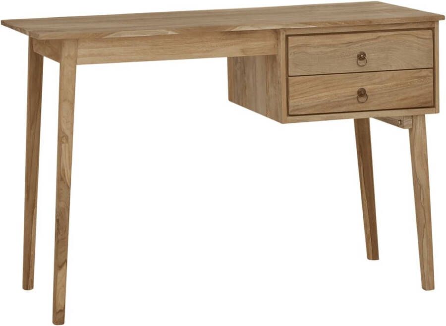 The Living Store Bureau Rustiek Teakhout 110 x 52 x 75 cm 2 Lades - Foto 2