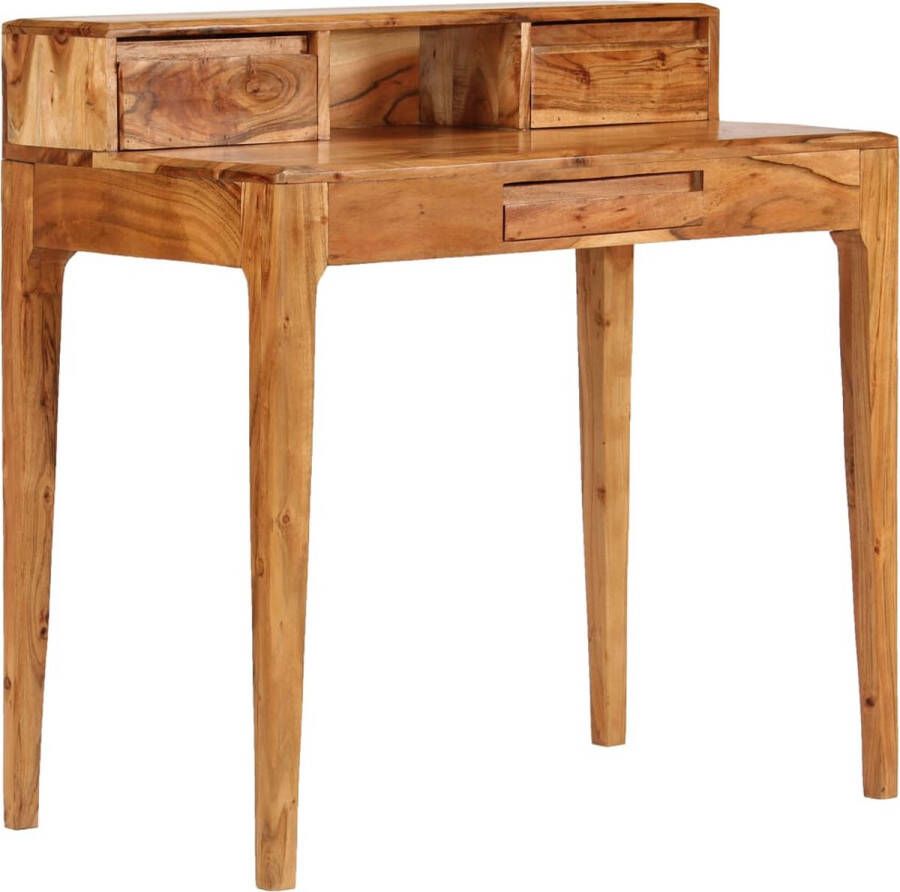 The Living Store Bureau Rustieke Charme Massief Acaciahout 88 x 50 x 90 cm Met 3 lades en 1 vak - Foto 2