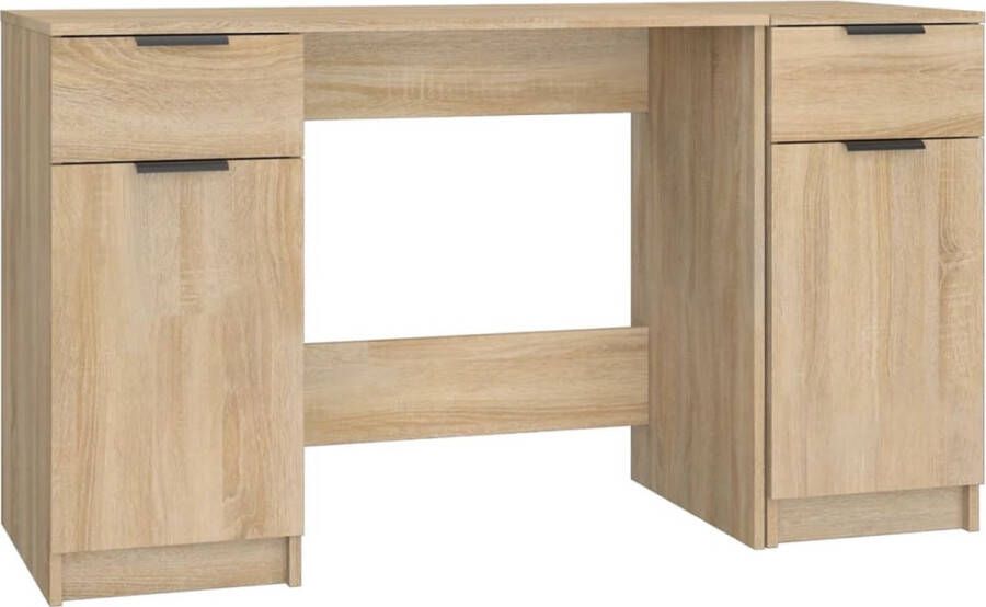 The Living Store Bureau Sonoma eiken 100x50x75 cm Stevig materiaal - Foto 2