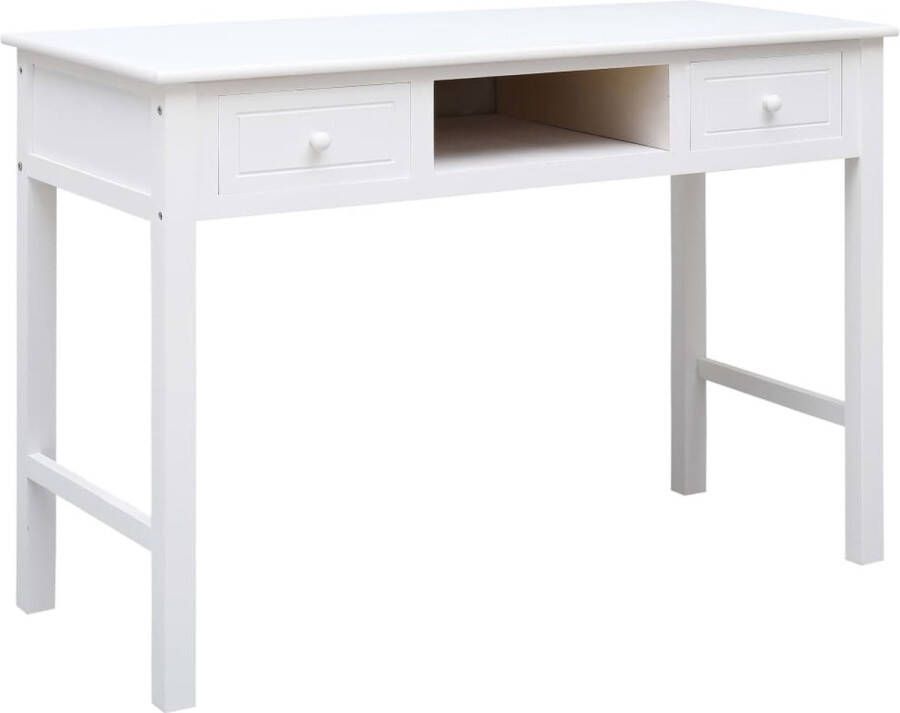 The Living Store Bureau Vintage Hout 110 x 45 x 76 cm 2 lades en 1 open vak - Foto 2