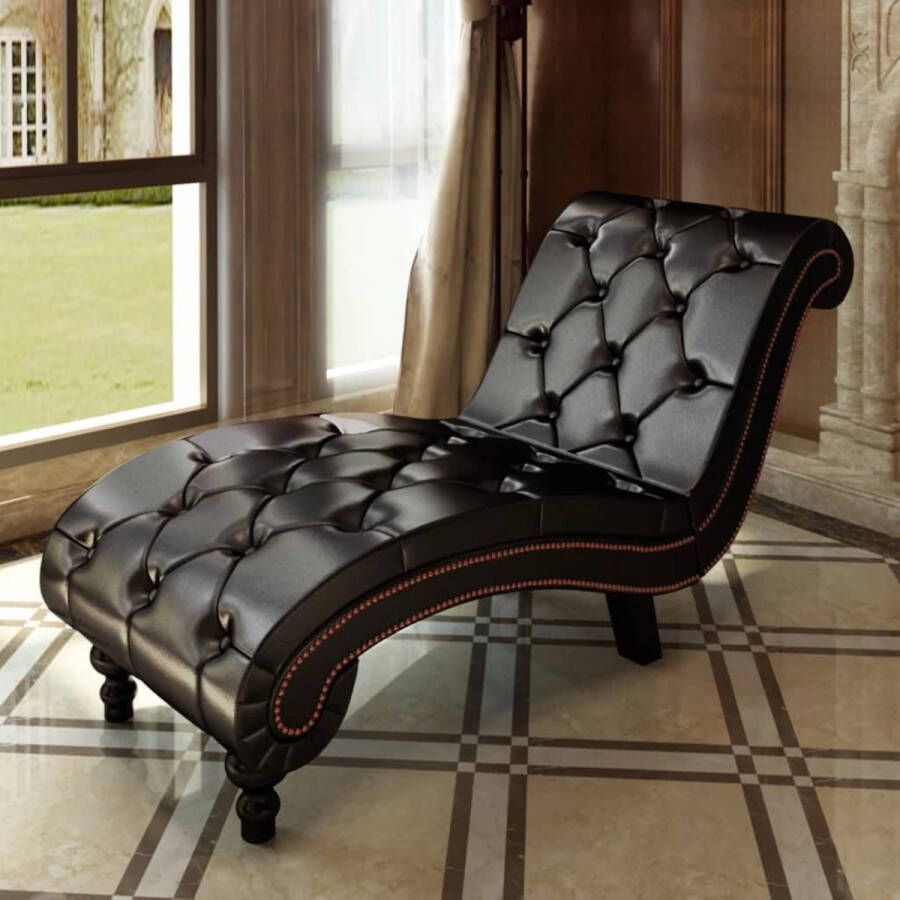 The Living Store Chaise Longue Bruin 145 x 52 x 77 cm