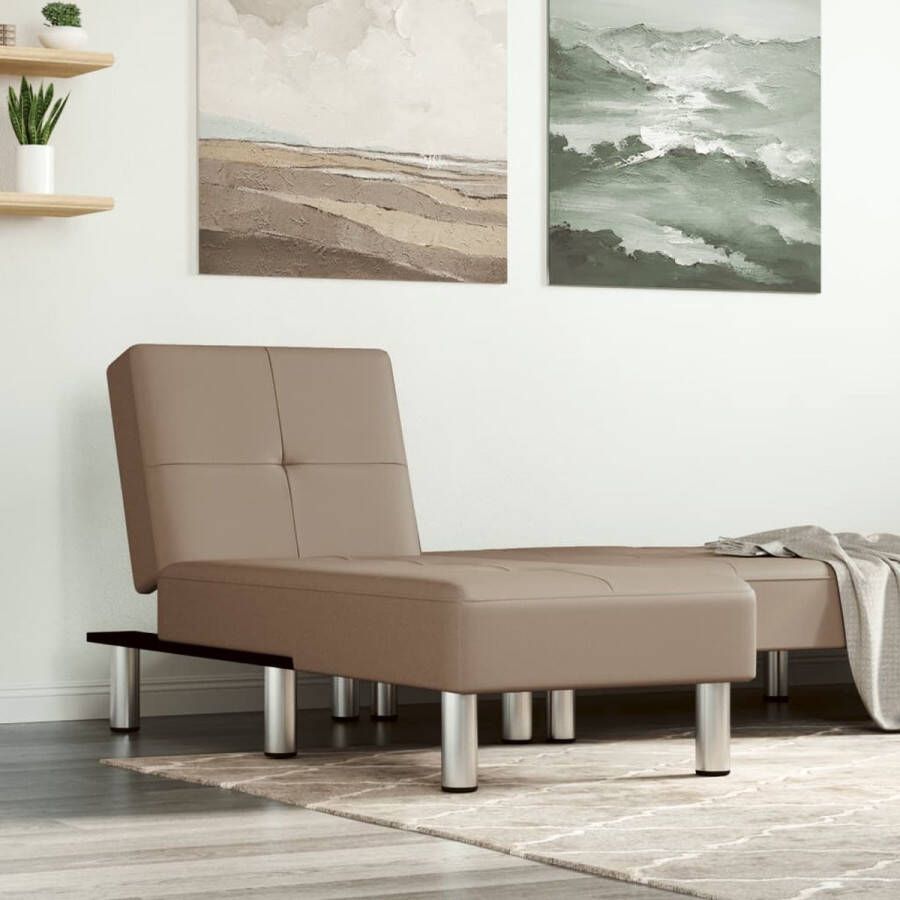 The Living Store Verstelbare Chaise Longue Capuccino 140x70 cm Multifunctioneel - Foto 2