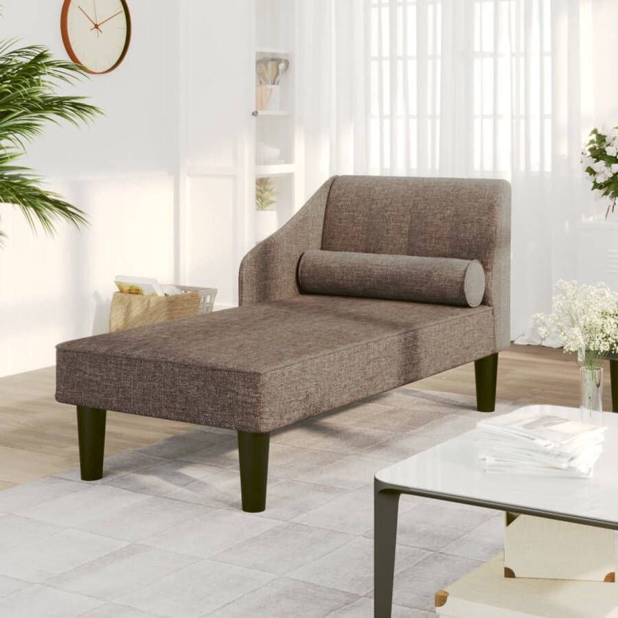 The Living Store Chaise Longue Taupe 120 x 57 x 63 cm Duurzaam materiaal - Foto 2