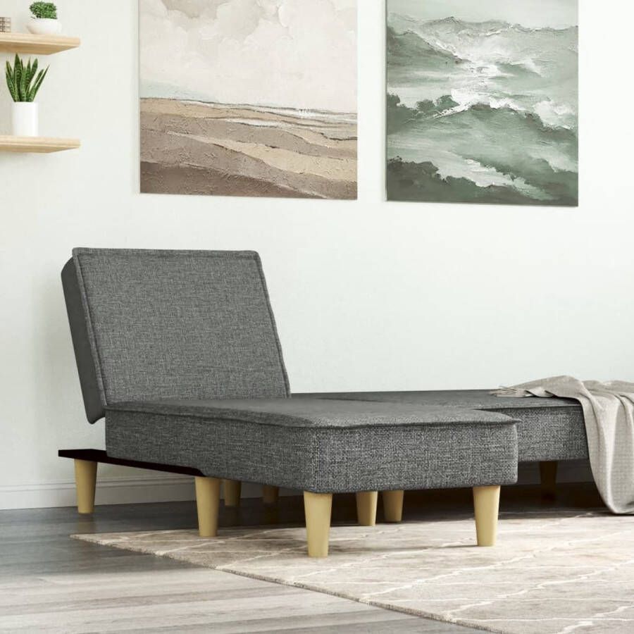 The Living Store Chaise longue verstelbaar donkergrijs 55 x 140 x 70 cm ademend en duurzaam - Foto 2