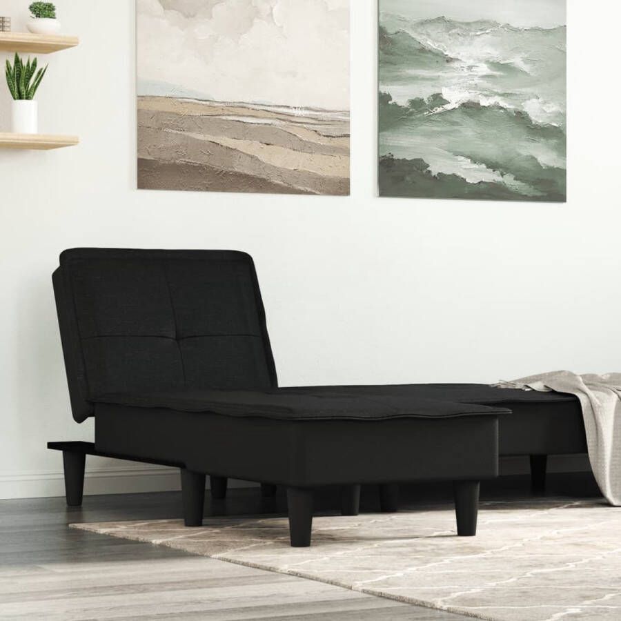 The Living Store Chaise Longue Verstelbaar Zwart 55 x 140 x 70 cm Comfortabel en Stevig - Foto 2