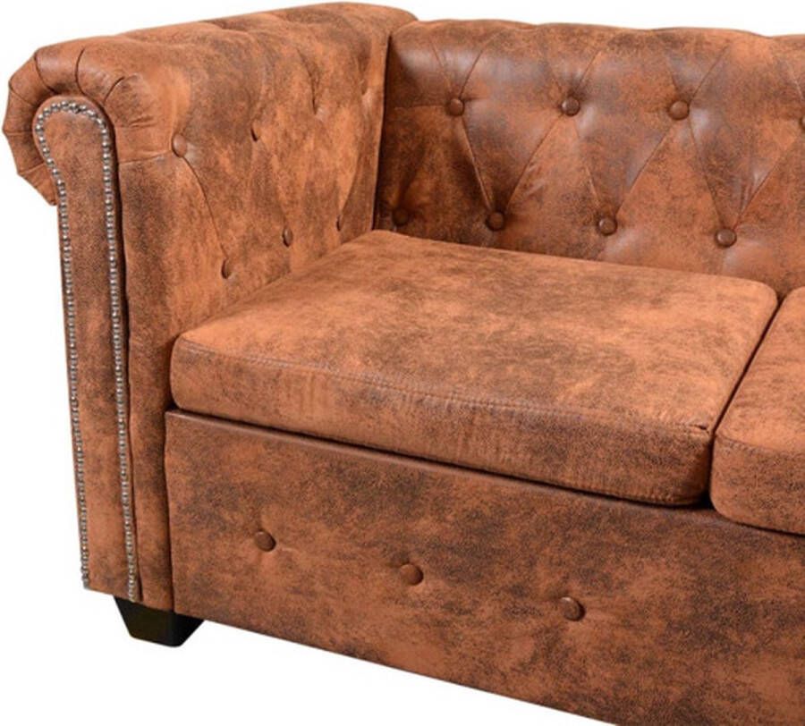 The Living Store Chesterfield Bank 6-Zits Bruin 260 x 205 x 73 cm - Foto 3