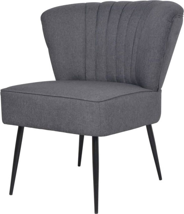 The Living Store Cocktailstoel Retro Donkergrijs 64 x 73 x 81 cm Schuimvulling Retro Fauteuil Lounge Stoel Velours Stoel Donkere Grijze Stoel Eetkamerstoel - Foto 3