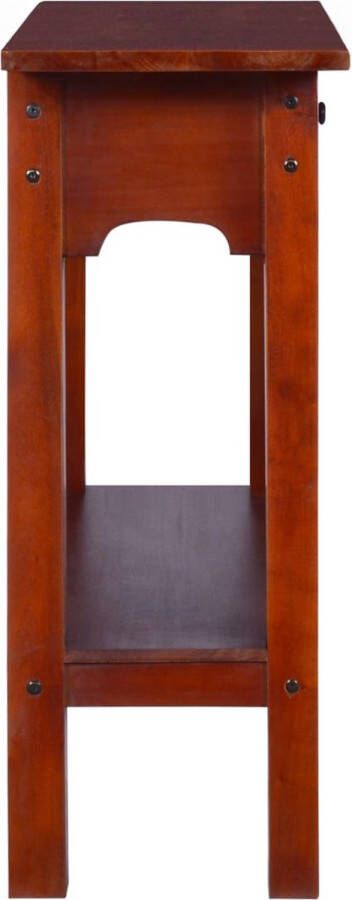 The Living Store Consoletafel Mahoniehout 80-90x30x75 cm Klassiekbruin Consoletafel Mahoniet Vintage Woonkamerdecoratie Kastje Opbergruimte Bruin - Foto 2