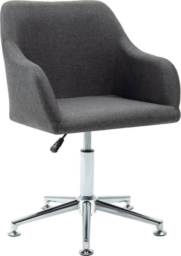 The Living Store Draaibare Eetkamerstoel Donkergrijs 55x53x(78-92)cm Ergonomisch Ontworpen - Foto 2