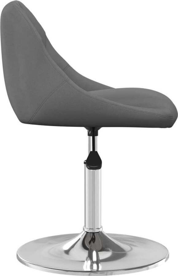 The Living Store Draaibare Eetkamerstoel Donkergrijs Fluweel 46x44x(62.5-77.5) cm Verchroomd Staal Draaibare Eetkamerstoelen Velvet Meubels Donkere Grijze Stoelen Design Stoelen - Foto 2