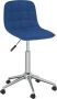 The Living Store Draaibare kantoorstoel Blauw 42.5x45x(69-80.5)cm Verchroomd staal en stof Gasveermechanisme - Thumbnail 2