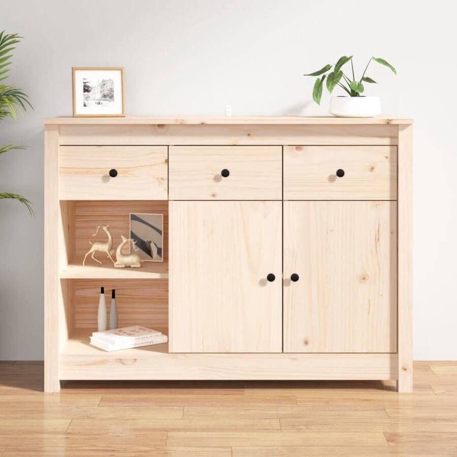 The Living Store Dressoir 100x35x74 cm massief grenenhout Keukenkast