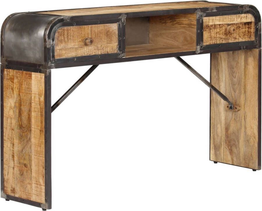The Living Store Dressoir 120x30x75 cm massief mangohout Dressoir Kast Wandtafel Mangohout Antique Style - Foto 2