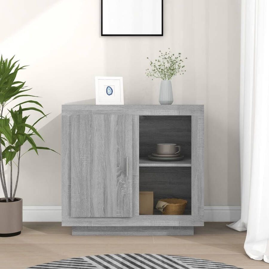 The Living Store Dressoir 80 x 40 x 75 cm Grijs Sonoma Eiken - Foto 1