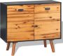 The Living Store Dressoir Acaciahout en MDF 90 x 33.5 x 83 cm 2 lades en 2 kasten - Thumbnail 1