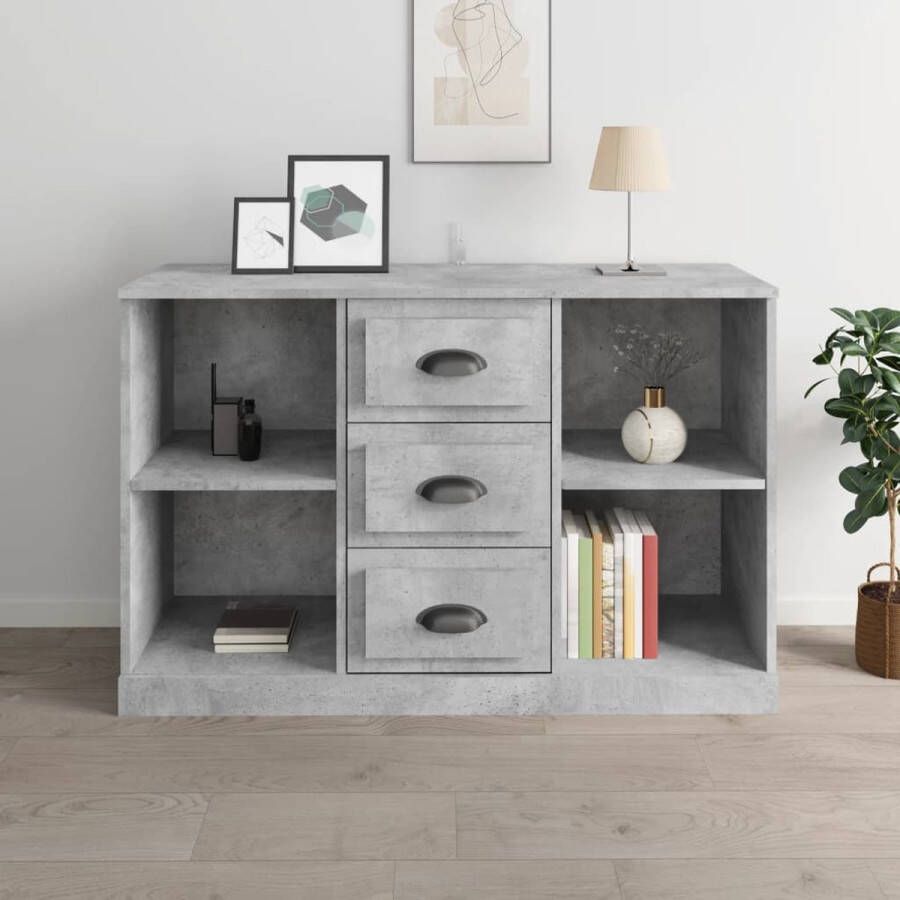 The Living Store Dressoir Betongrijs 104.5x35.5x67.5 cm Tijdloos design