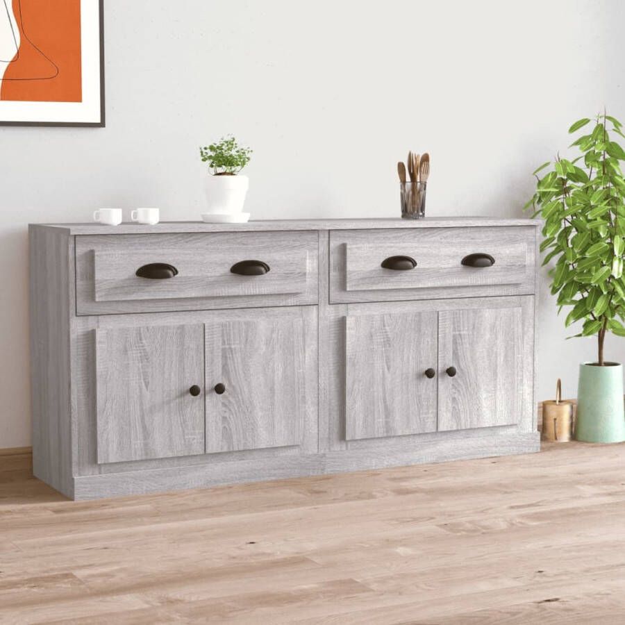 VidaXL The Living Store Dressoir Classic Dressoirs 70 x 35.5 x 67.5 cm Grijs Sonoma eiken - Foto 2