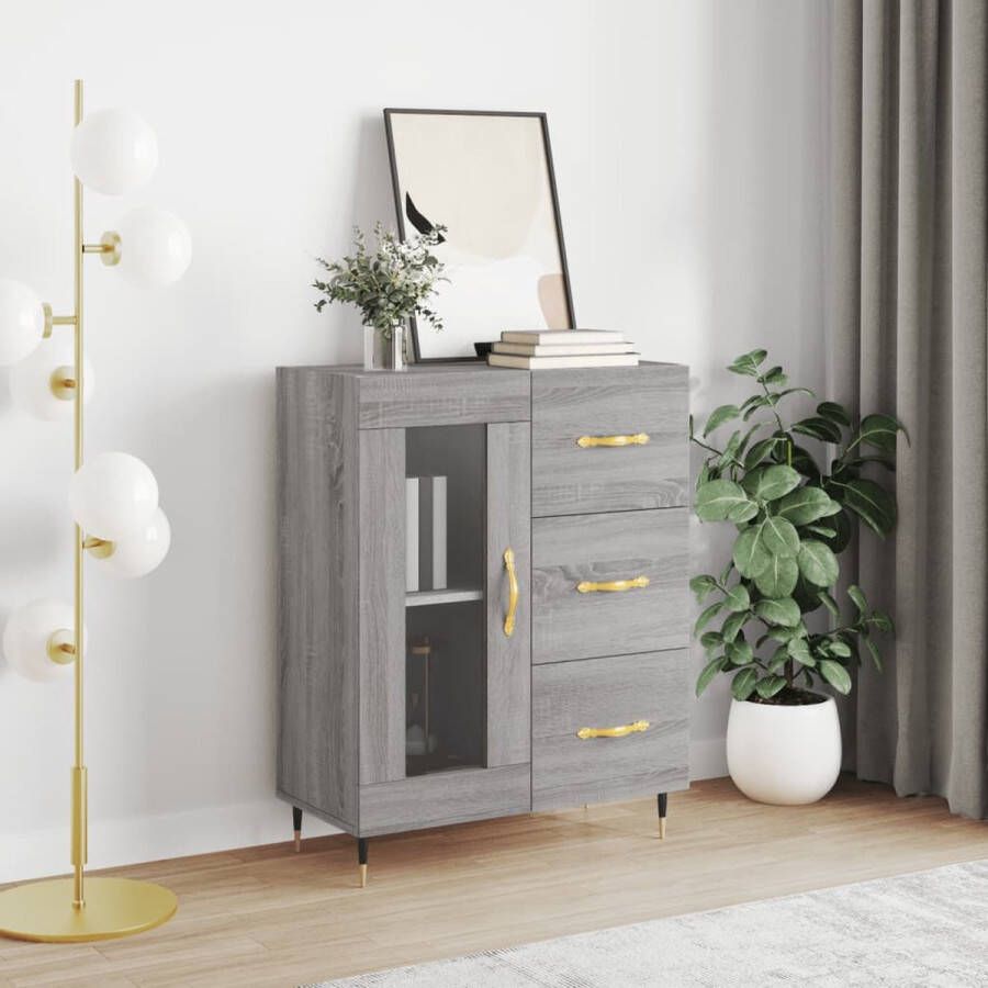 The Living Store Dressoir Classic Gray Sonoma Oak 69.5x34x90cm High-Quality Wood Material